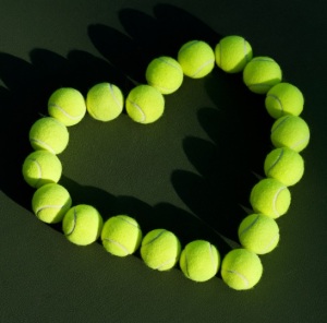 Tennis Balls in Heart Shape Love